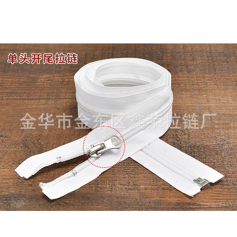 Factory wholesale No. 5 nylon tail-pull chain clothing, tents, sleeping bags, down jackets, metal zippers available for customization pic 12