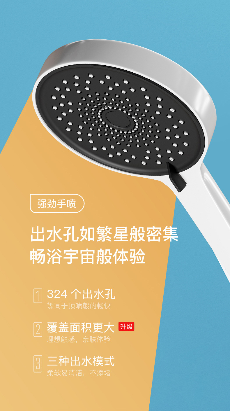 Bathroom all-copper white shower head set, home bathroom constant temperature shower head, rain shower head and pressure-increasing nozzle set pic 22