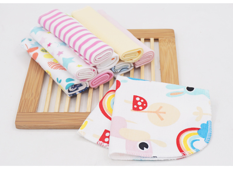 momscare baby square towels/feeding towels and saliva wipes are all packed in 8-piece cotton fabric with fixed patterns pic 33
