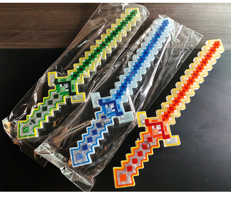 跨境热销马赛克剑我的世界声光格子剑水晶刀剑音乐刀剑激光剑批发详情16