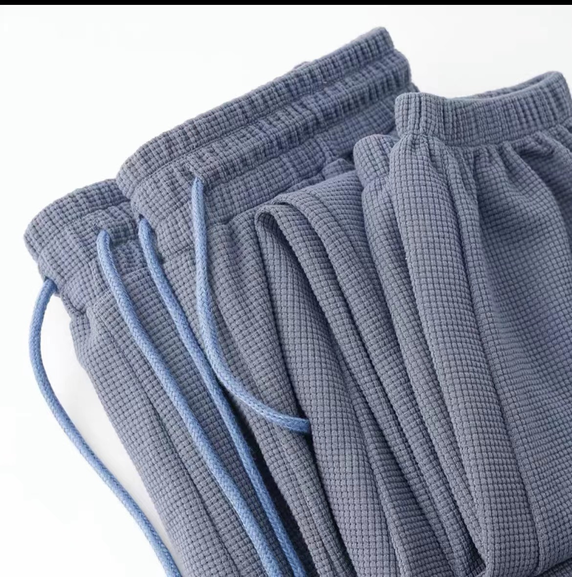 New 320g 75 cotton waffle checkered sweatpants in FG color series with a three-dimensional waist pic 11