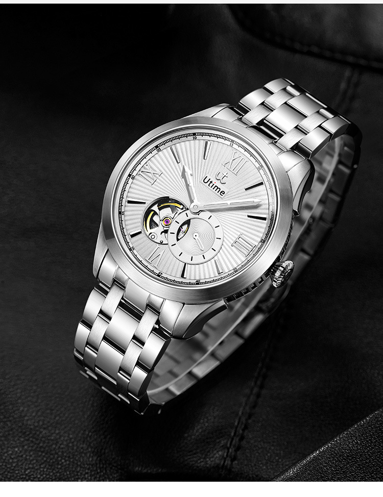 Utime高端品牌機(jī)械手表男全自動機(jī)械表時(shí)尚潮流實(shí)心鋼帶防水手表詳情19