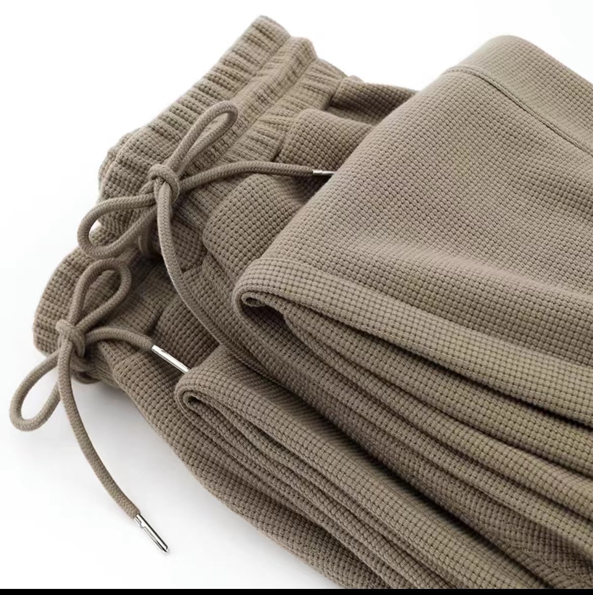 New 320g 75 cotton waffle checkered sweatpants in FG color series with a three-dimensional waist pic 8