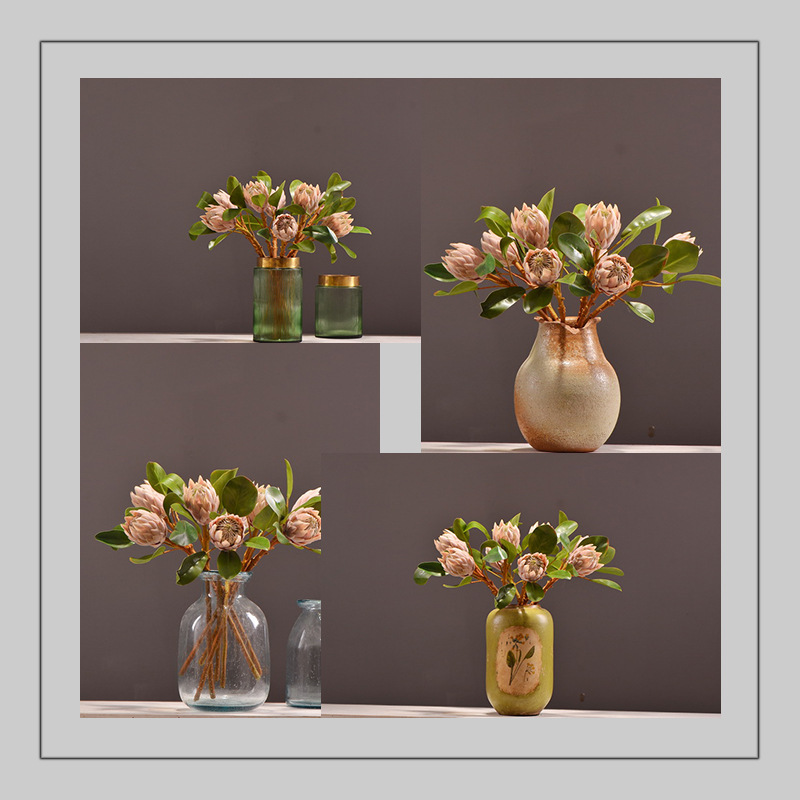 Wholesale of high-end artificial flowers such as faux emperor flower, South African princess flower, flocked faux flowers, hotel banquet table flowers, and homestay decoration pic 19