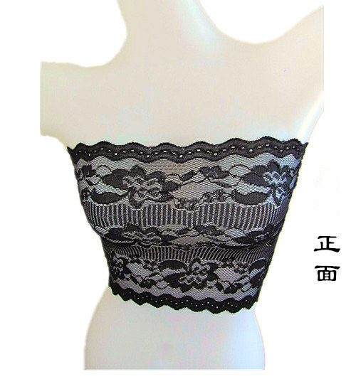 Student single-layer lace without inner lining, transparent strapless, soft, light, breathable, short, fully transparent wrap, one-line bust pic 12
