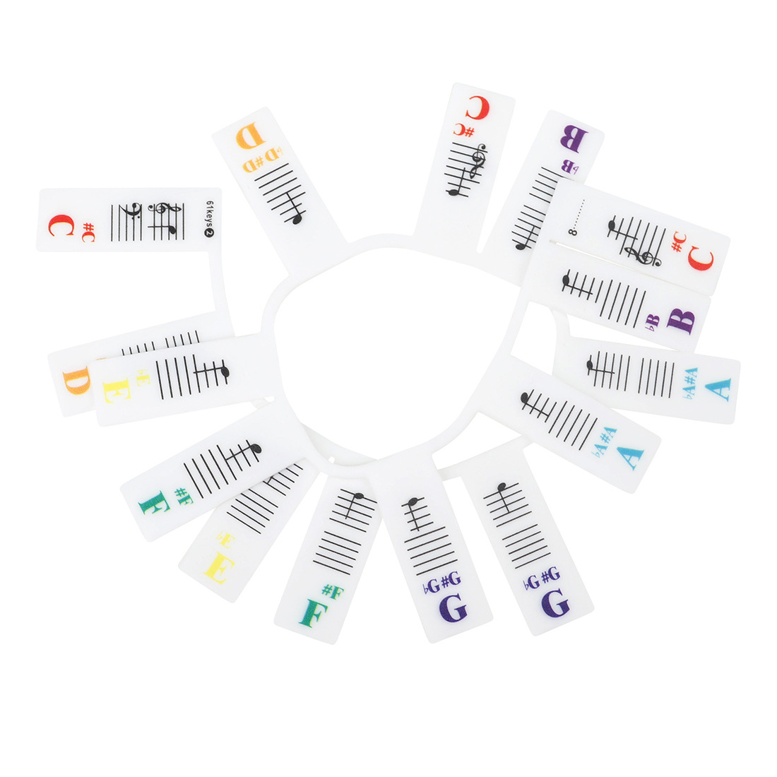 SLADE 88键61键钢琴贴硅胶可拆卸免粘电子琴键盘贴音符条乐谱指南详情10