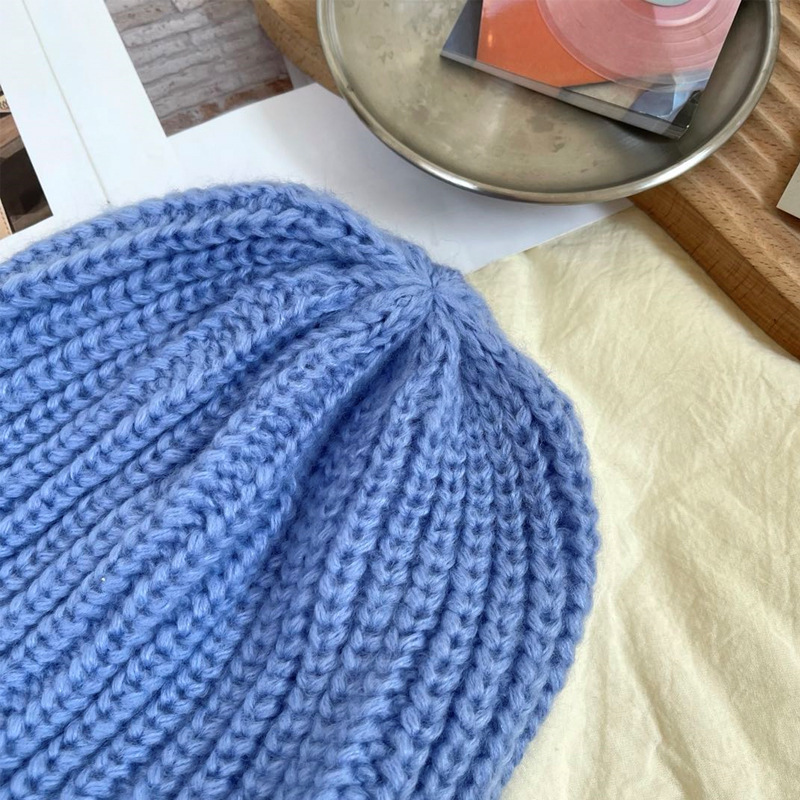 巨大的毛线帽帽子女秋冬黑色毛线帽大头围冷帽粗毛线帽超大针织帽详情10