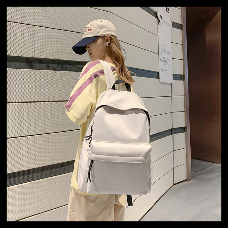 无印黑色书包男大学生 ins风日系简约男生背包初中高中生双肩包女详情8