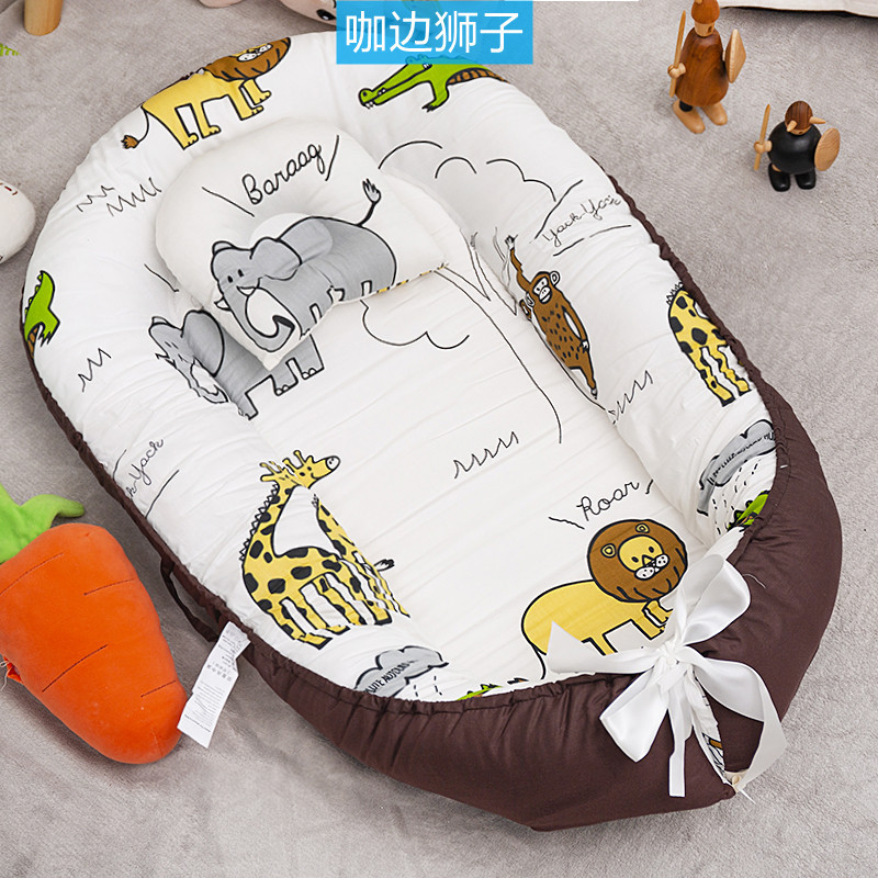 Cross-border exclusive folding, detachable and washable portable anti-pressure crib, midbed bionic fully detachable baby pillow crib pic 36