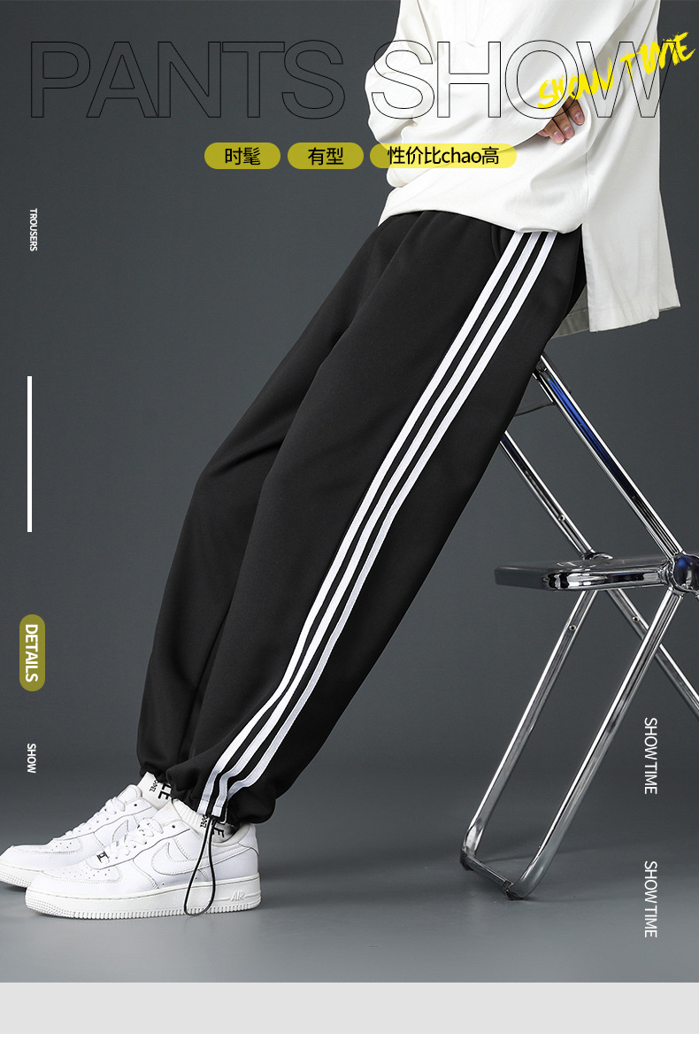 Waffle Casual pants for Men Spring/Autumn 2023 New trendy skinny sweatpants, drawstring loose sport pants for men pic 32