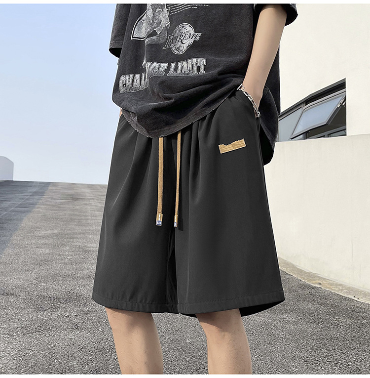 Ice silk shorts for men, summer thin basketball sports, quick-drying beach mid-length pants, loose workwear, casual 5-inch pants pic 25