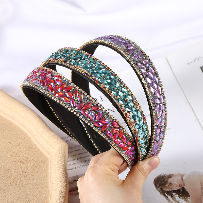 韩版珍珠头箍女士发箍拼接头饰民族风情宽边压发圈百搭发饰多样款式详情6