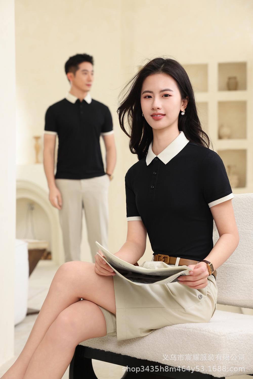 翻领广告衫定制印logo企业工作服t恤男文化衫订做短袖polo衫工衣详情16