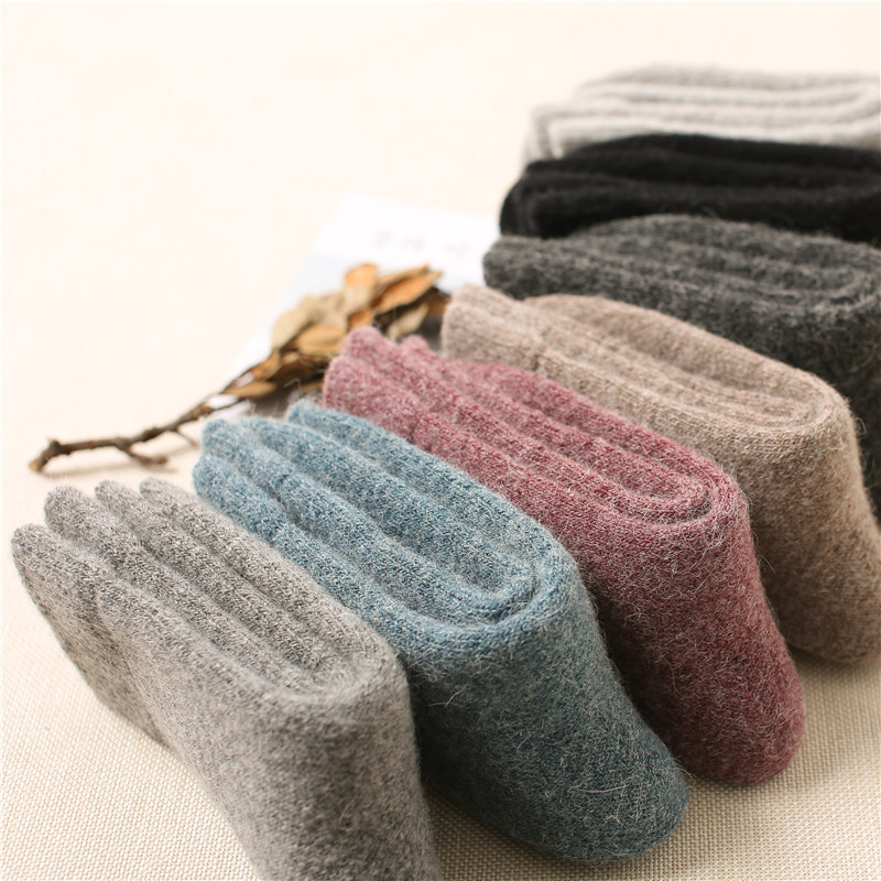 Autumn and winter wool socks for women, mid-calf socks with fleece and thickened heating and warmth, super thick wool socks for men, wool pic 6