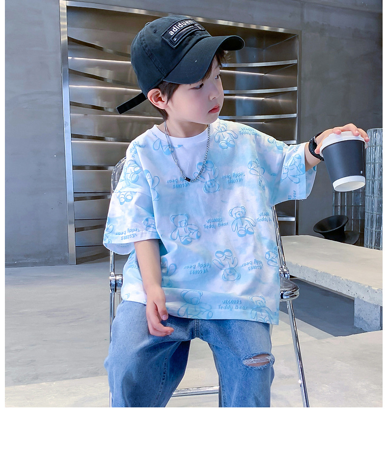 男童t恤短袖纯棉2025新款儿童炸街夏装上衣男孩夏季半袖卡通体恤详情8