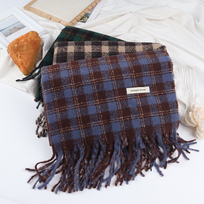 新款复古高级感仿羊绒围巾女冬季小香风气质时尚披肩围脖两用学生详情6