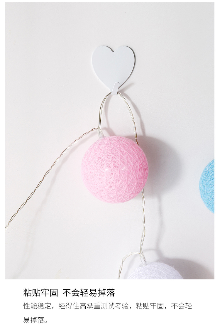 Japanese-style girlish pink heart-shaped sticky hook, stainless steel heart-shaped sticky hook, heart-shaped sticky hook, soft girl room decoration hook pic 6