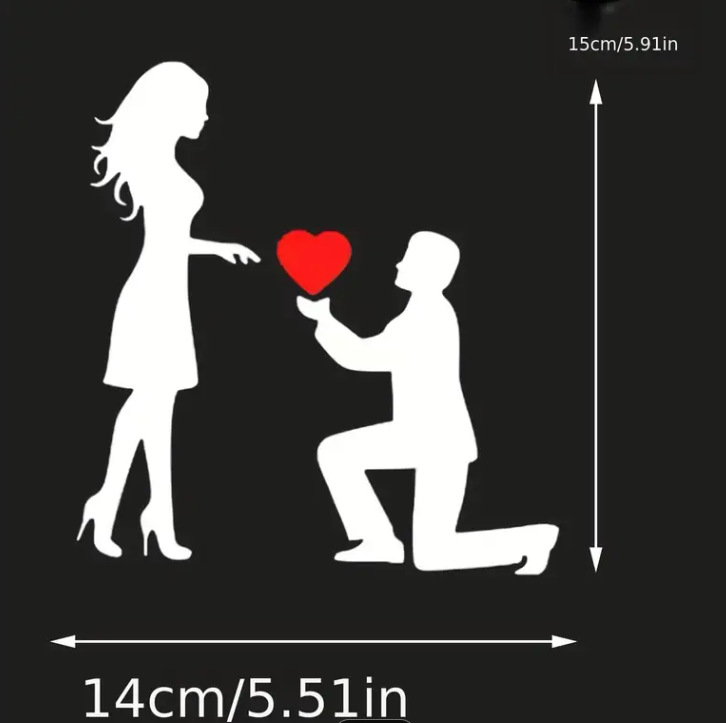 Love proposal car sticker pic 5