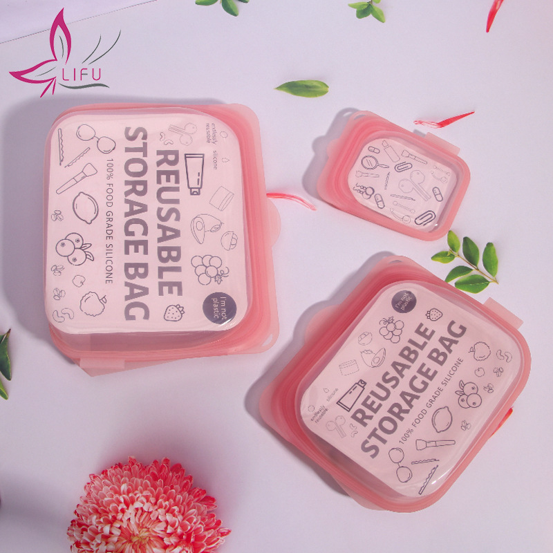 Creative semi-transparent storage bags, food silicone preservation bags, high-temperature resistant storage bags, food silicone sealed preservation bags pic 3