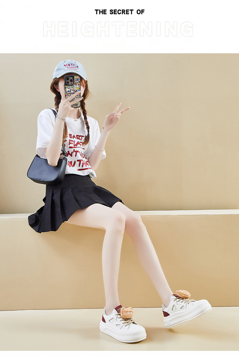 2024秋季小白鞋新款韩版ins女学生厚底增高运动板鞋休闲街拍MXD08详情5