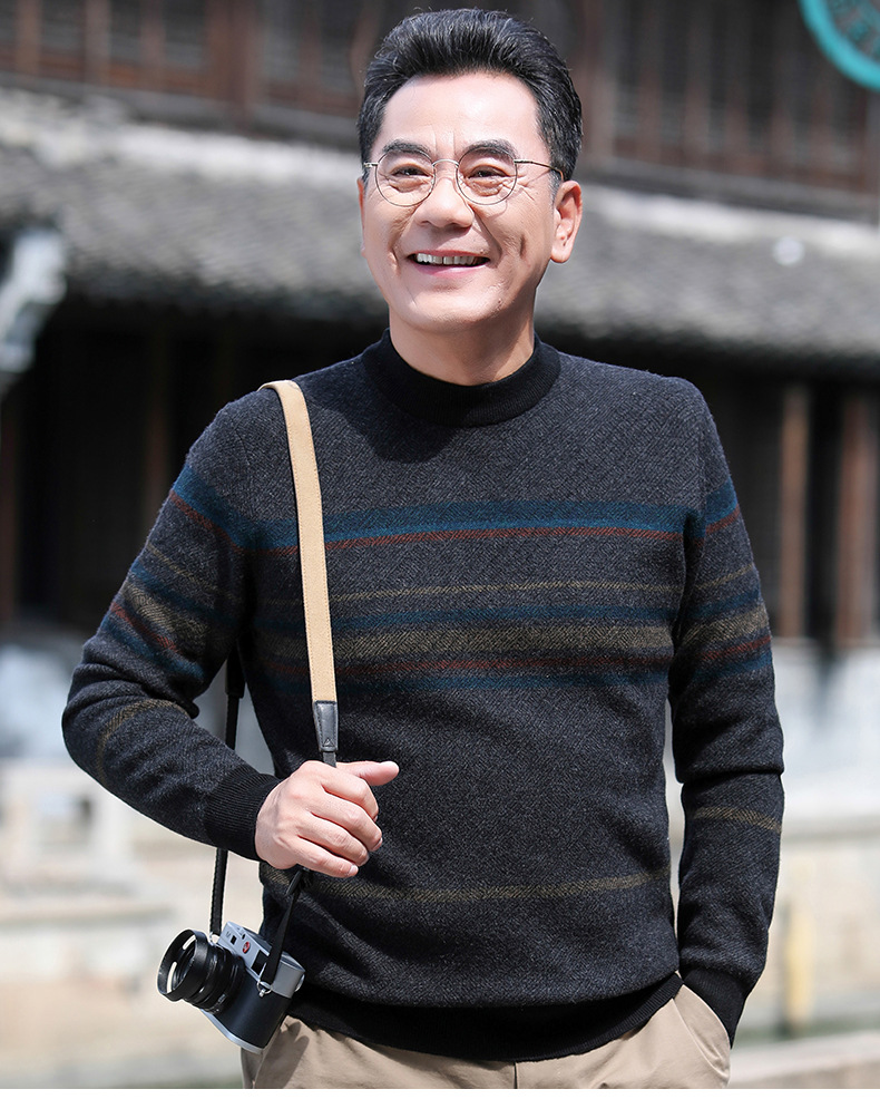 2022中老年男装毛衣加大码爸爸装男式加厚套头羊毛衫地摊赶集货源详情17