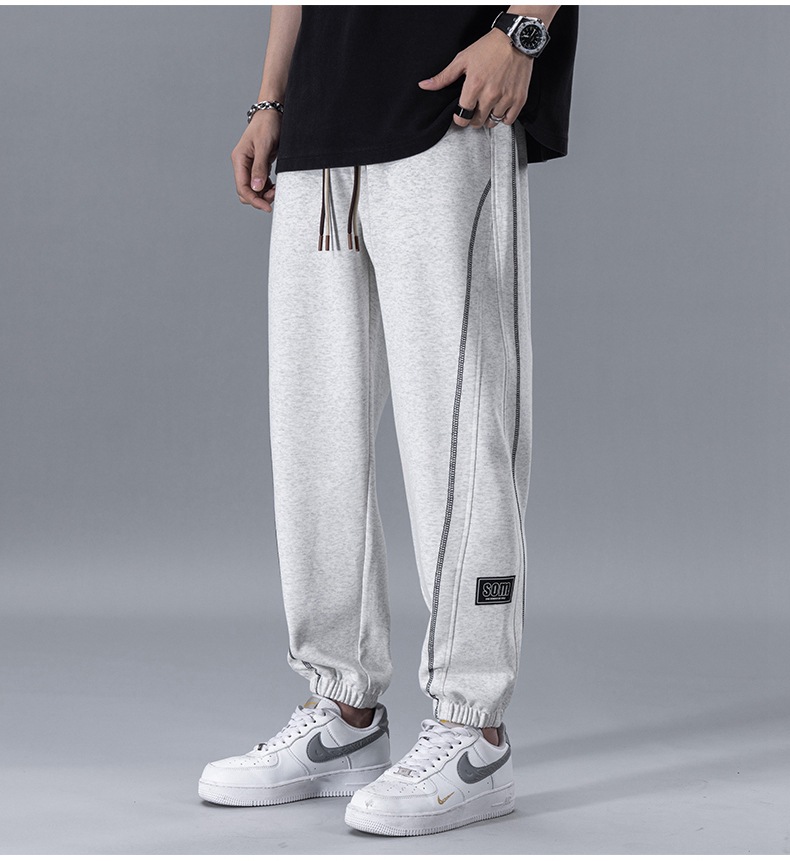 时尚男士休闲裤2024春夏潮牌休闲裤男青年潮流宽松运动束脚男卫裤详情8