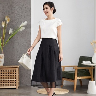 真丝t恤女无袖v领女式桑蚕丝背心女内搭春夏套头纯色上衣批发代发详情10