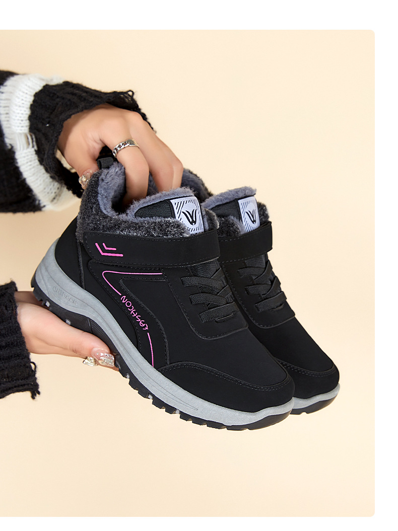 棉鞋妈妈鞋冬季新款加绒加厚老人鞋女士棉靴户外健步鞋防滑雪地靴详情23