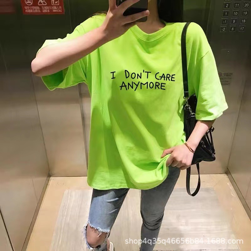 跨境外贸夏季新款韩版女装短袖t恤女式宽松大码印花t上衣地摊批发详情10