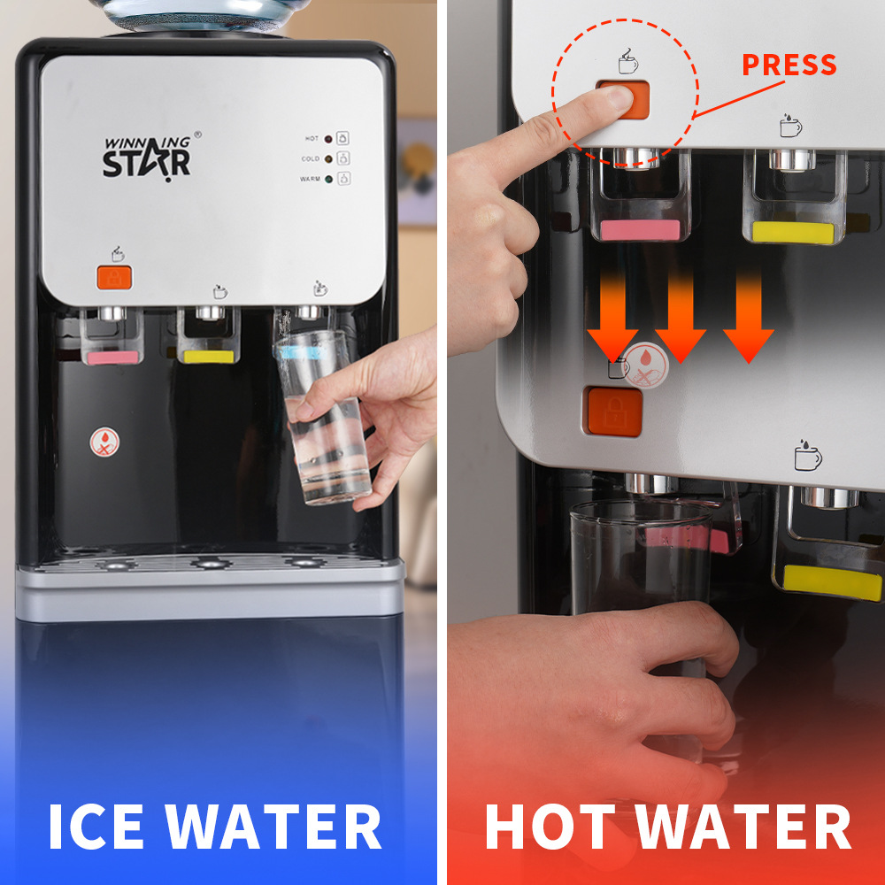 winningstar Cross-border Exclusive hot water, cold water, normal temperature multi-functional 3-head dual-frequency household standing water dispenser pic 4