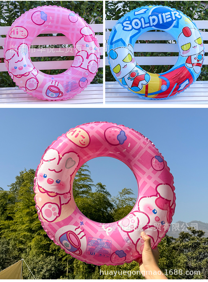 现货加厚印花卡通游泳圈环保PVC儿童超人泳圈充气宝宝腋下圈批发详情7