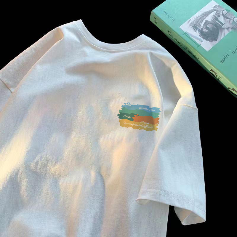 2023夏男士短袖t恤修身圆领潮流百搭国潮印花短袖衫上衣服潮流T恤详情14