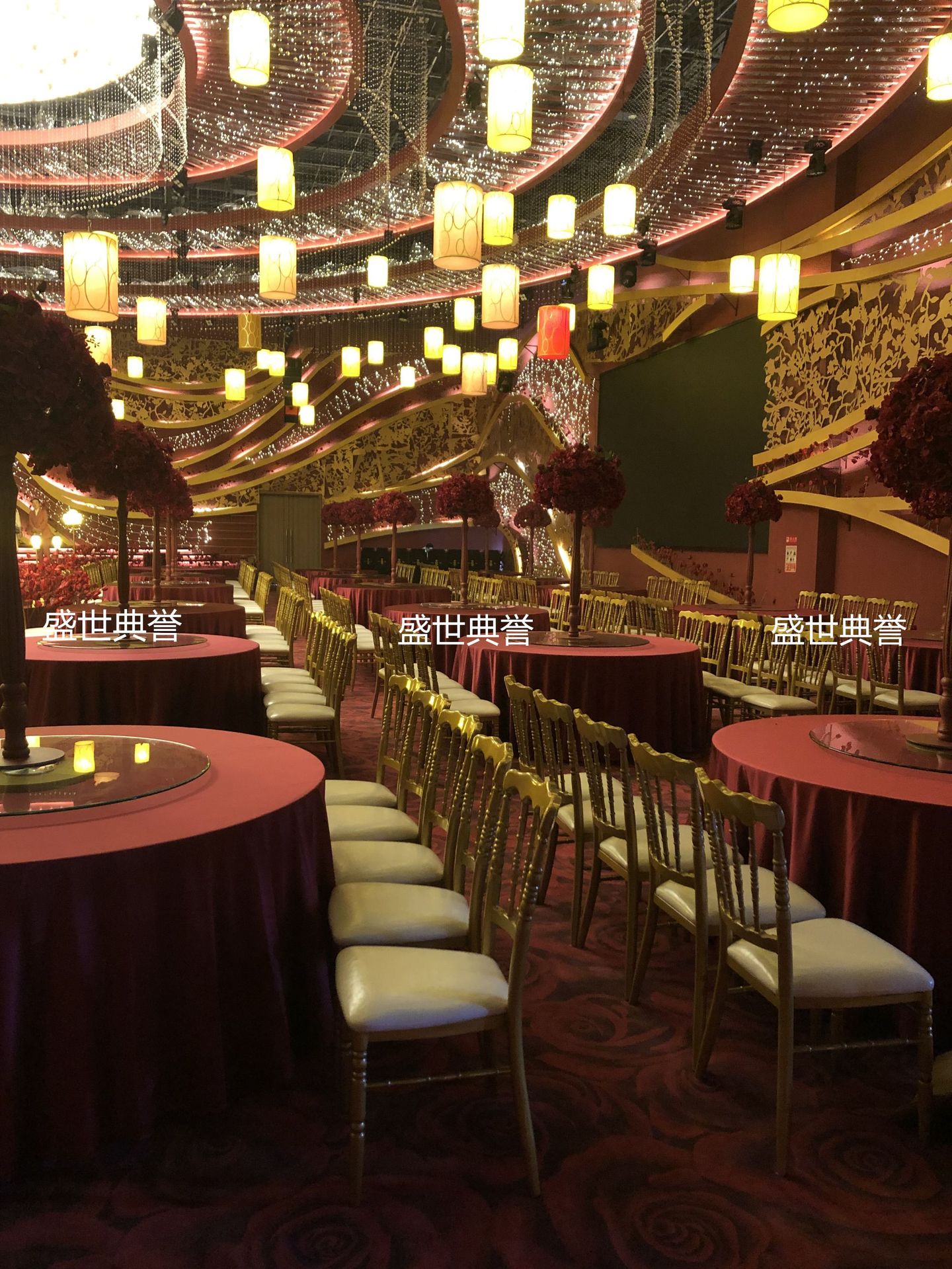 Ningbo star hotel banquet hall dining tables and chairs, banquet center catering furniture, theme wedding bamboo joint chairs, castle chairs pic 7