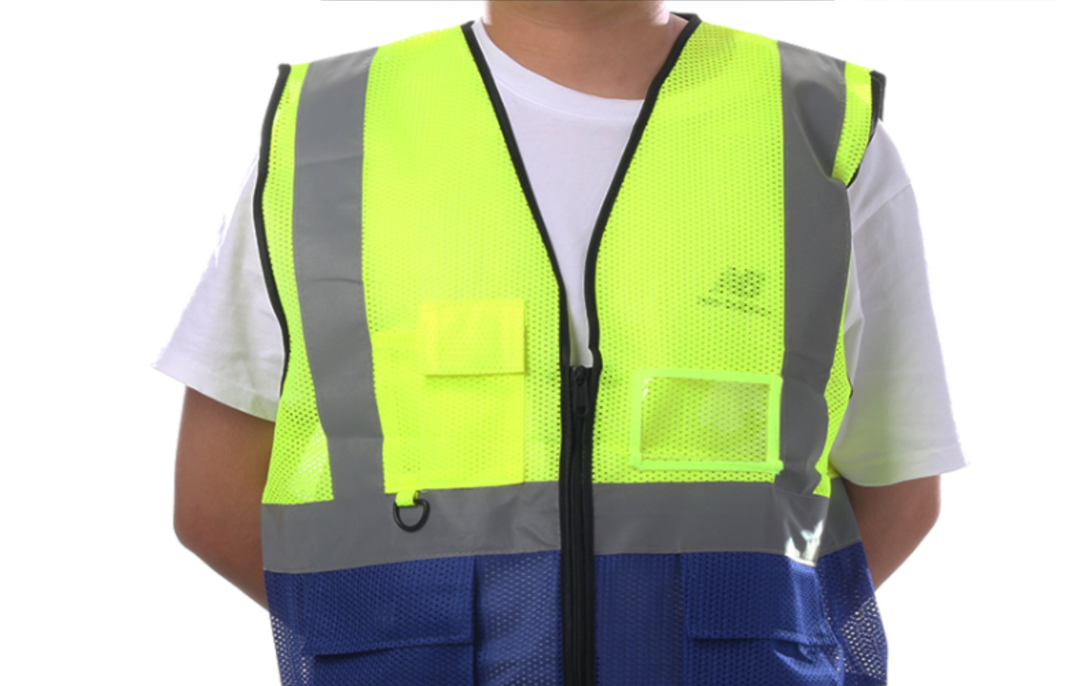 旺然拼色网眼反光背心环卫马夹代驾马甲拼接多口袋反光衣批发详情16