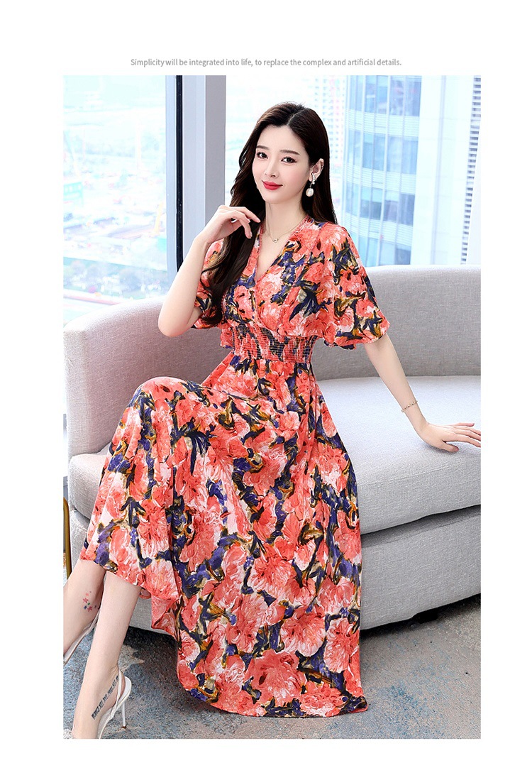 雪纺碎花连衣裙女夏2023新款法式温柔风气质名媛女神范显瘦长裙子详情26
