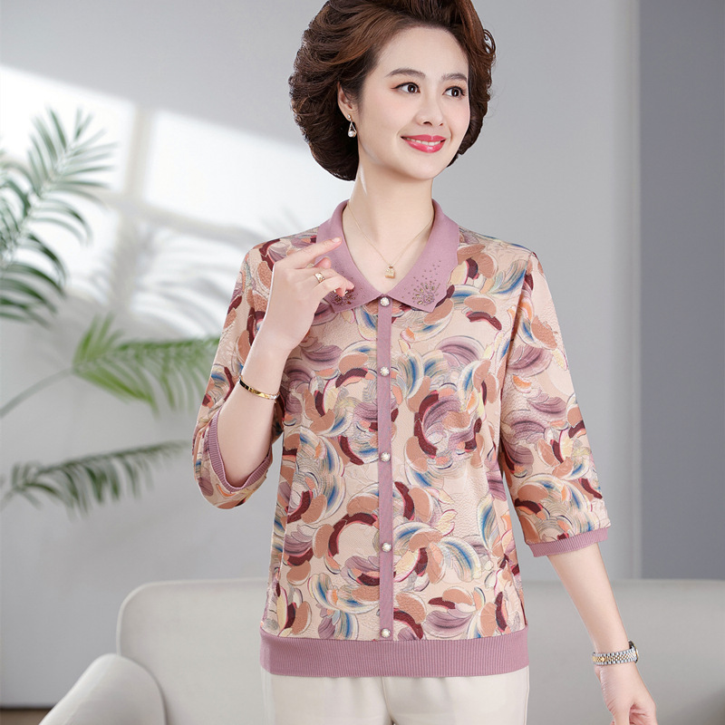 中年妈妈装新中式连衣裙套装女中老年夏季国风短款开衫长裙两件套详情20