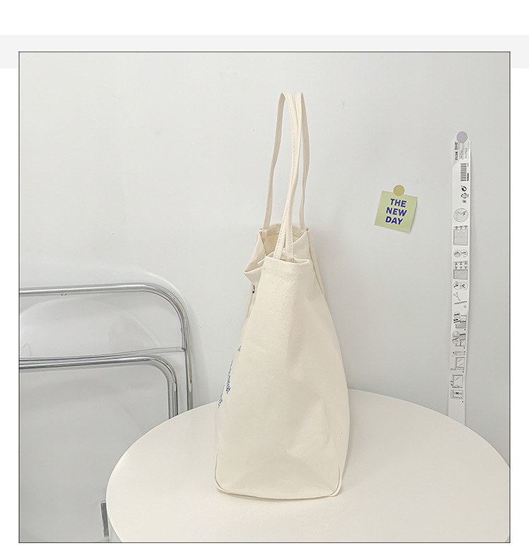 外贸潮流女包 布包新款韩版时尚简约单肩包 字母印花文艺托特包详情8