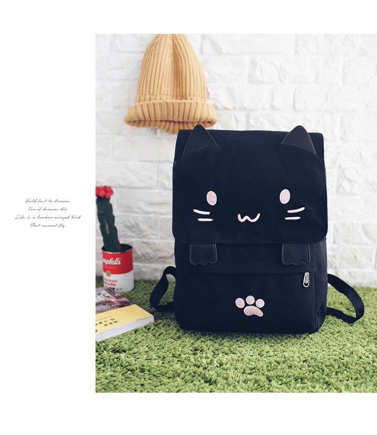Wholesale Japanese-style cute three-dimensional cat large-capacity schoolbags, cute girls, pink and cute cartoon backpacks, backpacks for girls pic 28