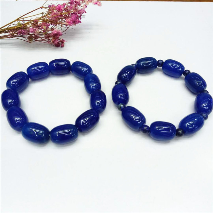 The new popular jewelry, natural blue agate bucket bead bracelet, DIY drum bead and natural stone bracelet, is selling well pic 9