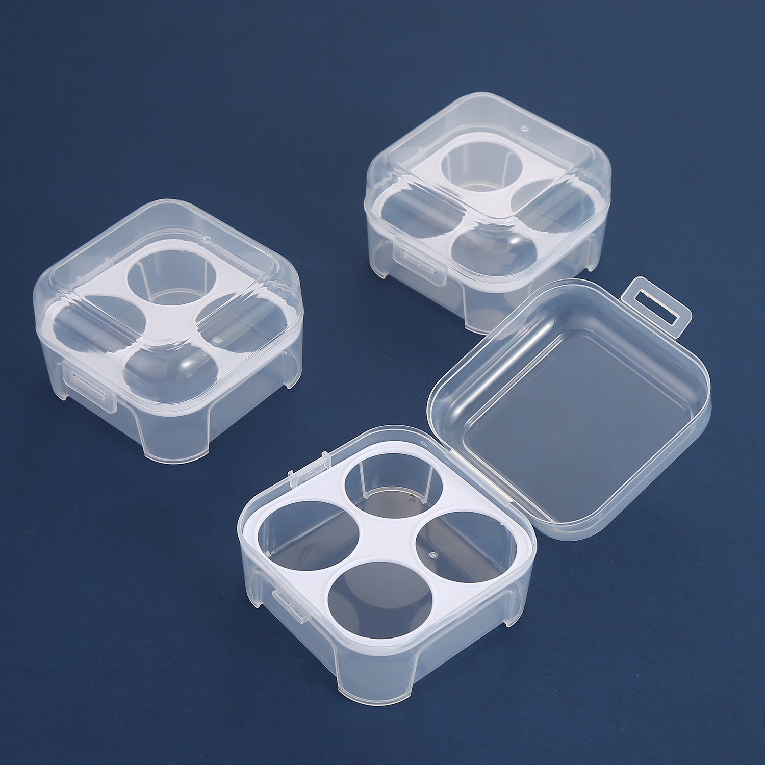 塑料盒 4个装美妆蛋盒 美妆蛋收纳盒 四格粉扑包装盒 粉扑鸡蛋盒详情2