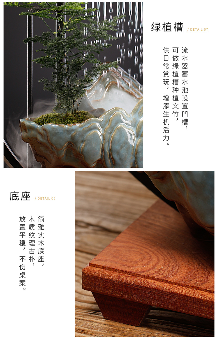 招财流水摆件家居创意喷泉客厅办公室桌面玄关乔迁新居开业礼品假山喷泉详情13