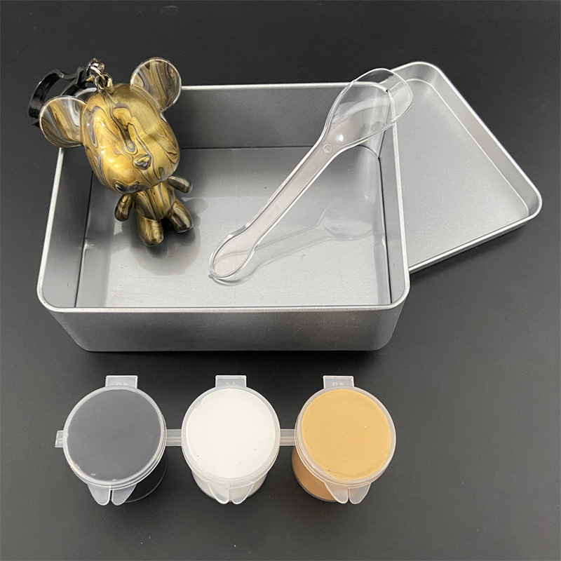 手工diy暴力流体熊钥匙扣盲盒流体熊颜料暴力小熊钥匙扣白胚批发详情11