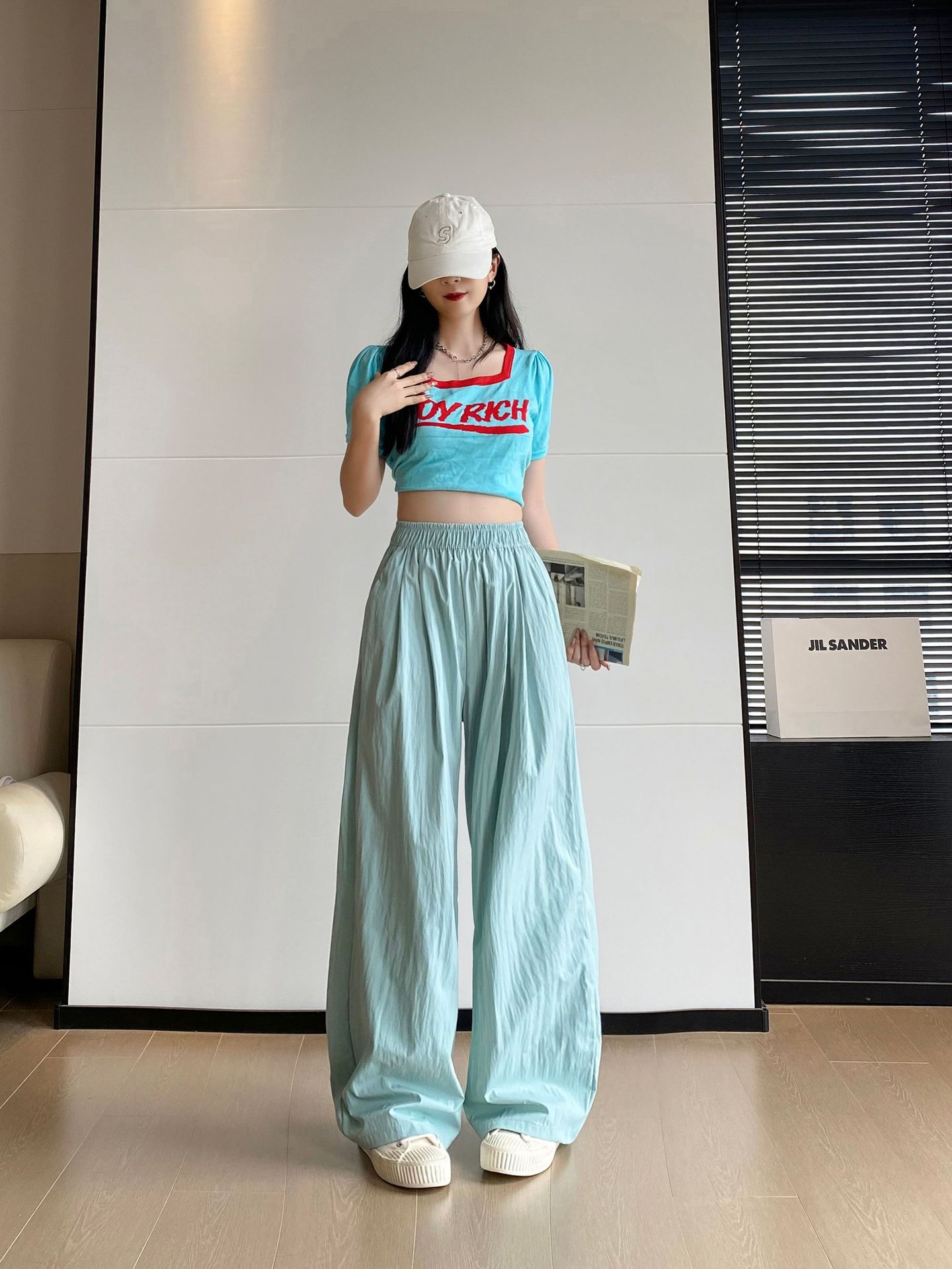 休闲裤女夏季新款高腰裤子显瘦速干大码清凉阔腿裤韩版百搭山本裤详情16