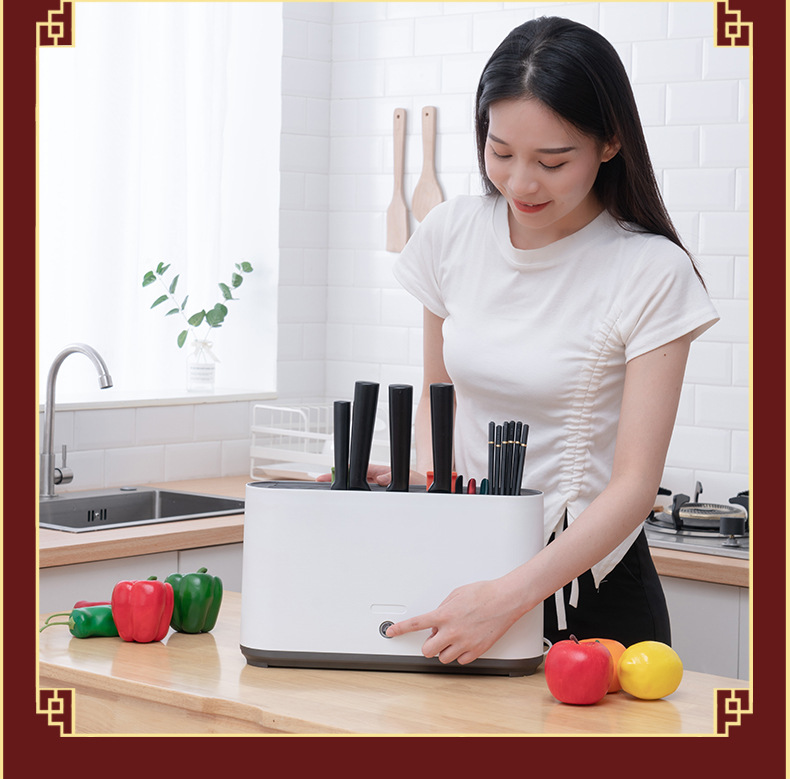 刀具消毒器家用厨房置物架菜板筷子紫外线去菌烘干消毒机详情27