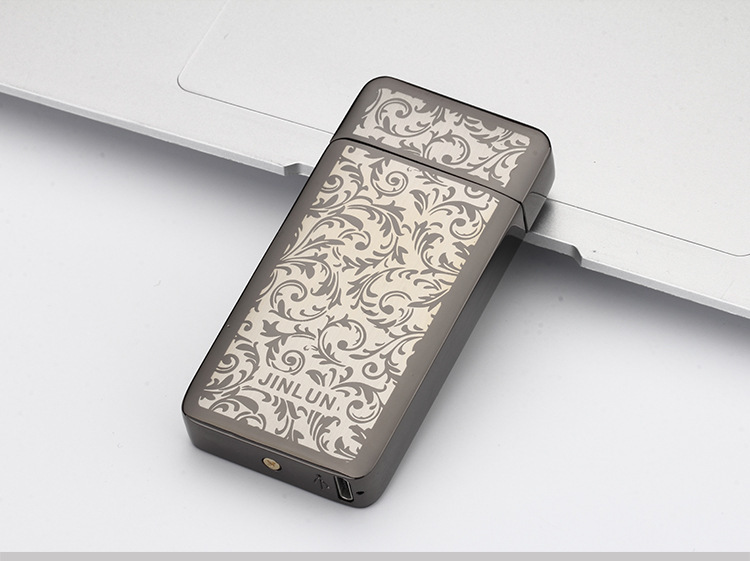 JL903光电感应充电打火机usb双电弧脉冲打火机锌合金防风点烟器详情15