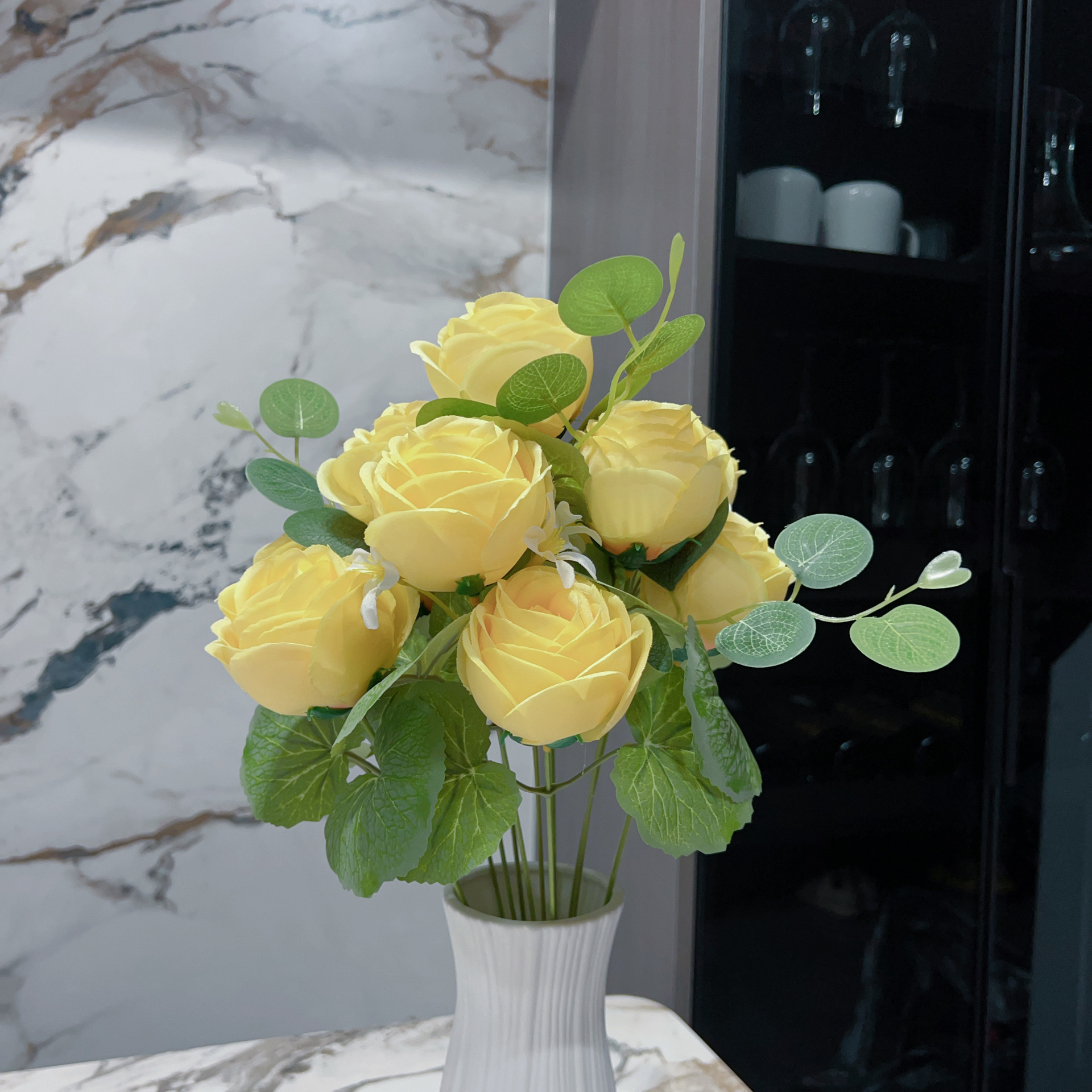 Wholesale of artificial flower head decorative flower arrangements, artificial rose decorative flower arrangements, wedding and home artificial flower ornaments pic 1