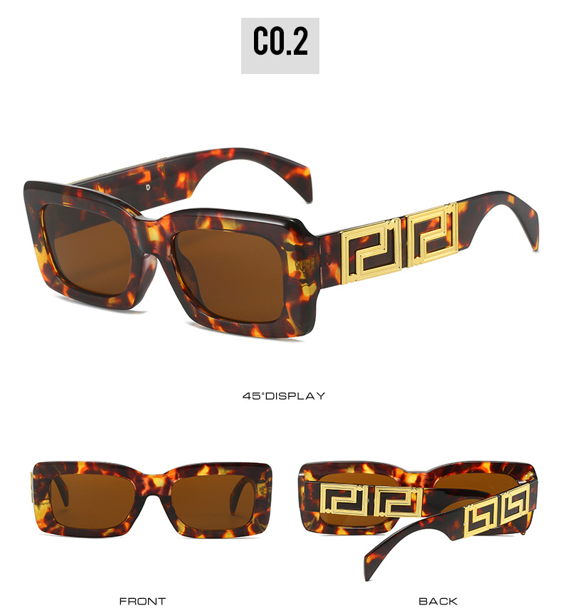 2023跨境新款方框太阳镜 欧美时尚简约品牌设计师百搭街拍墨镜女详情8