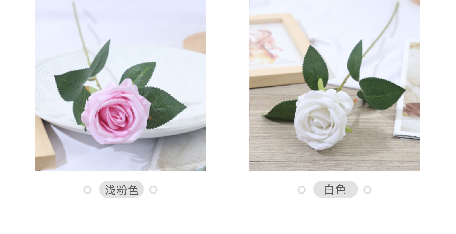 单支手感绒布仿真玫瑰花玫瑰瀑布情人节婚礼花束插花花墙装饰假花详情12