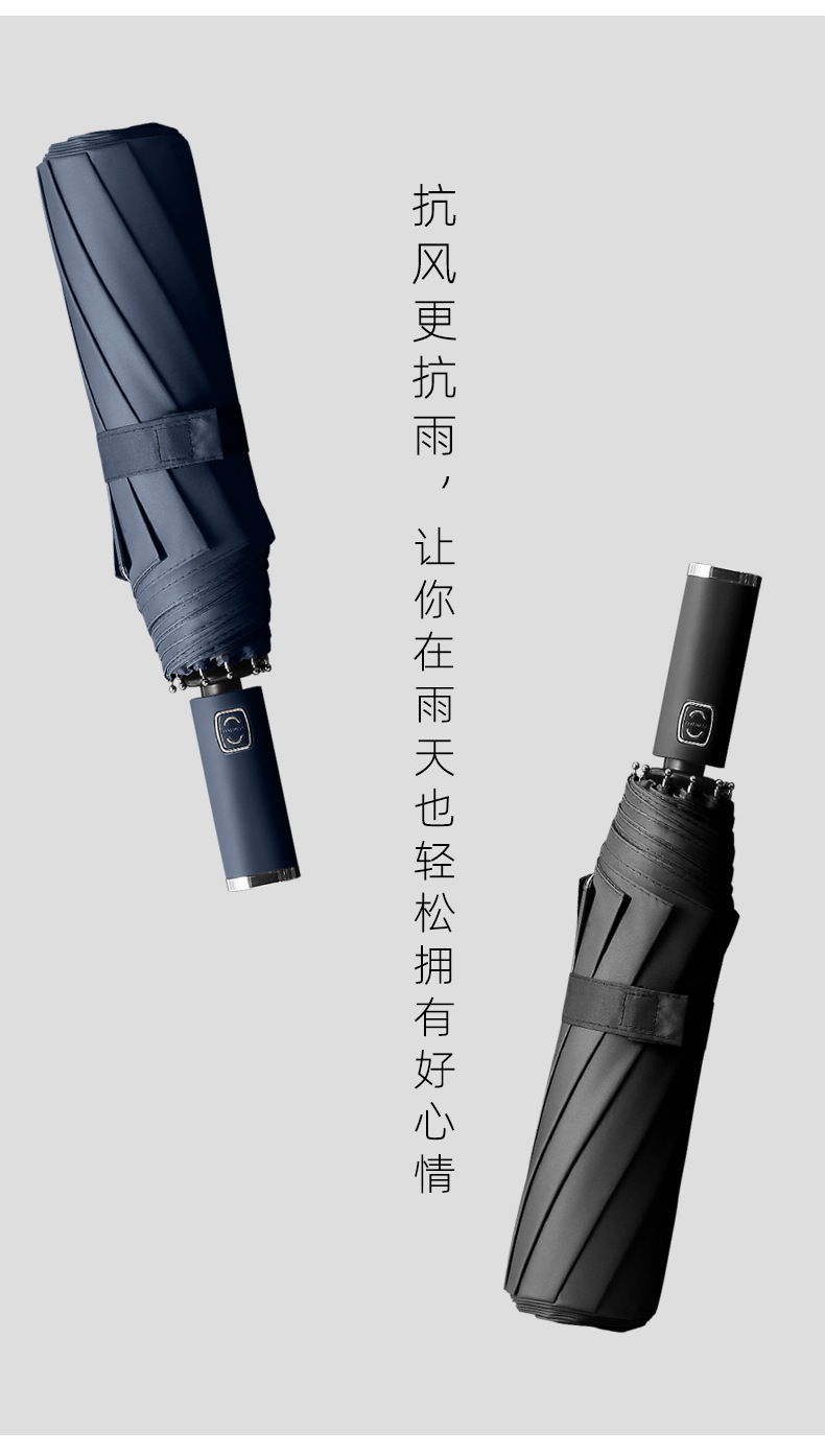 New fully automatic folding umbrella for men, large double, rice, suitable for both sunny and rainy weather, sunshade, sun protection and UV protection advertising umbrella pic 15