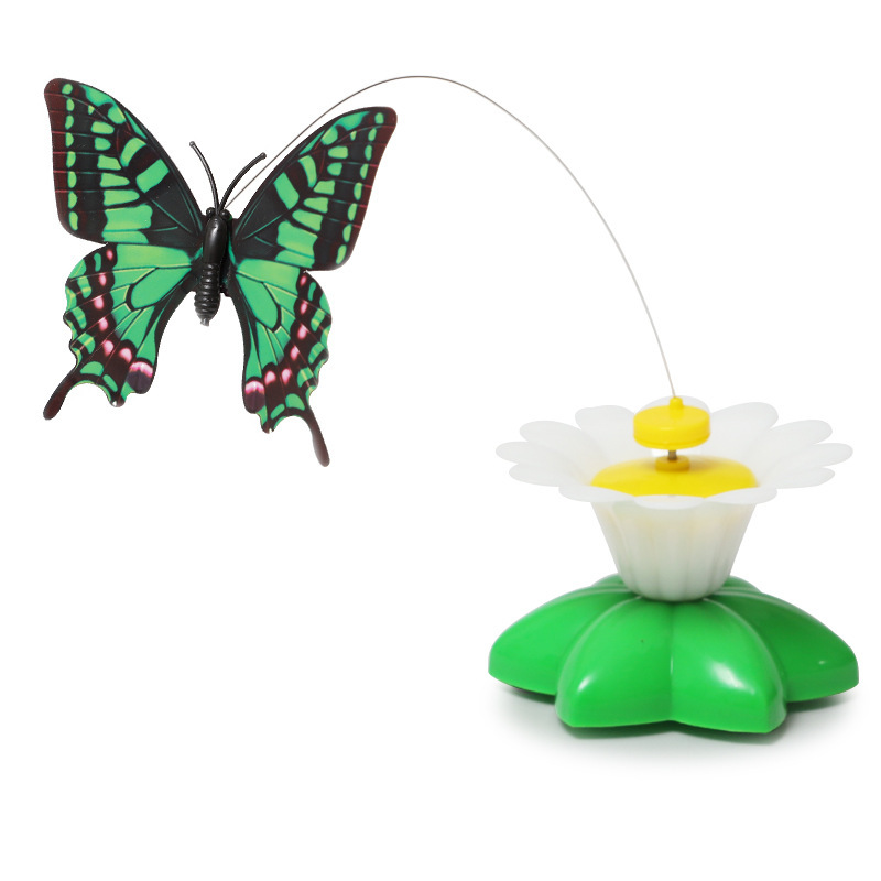 A fun, intelligent, automatic rotating cat toy with fluttering butterflies and flowers pic 7